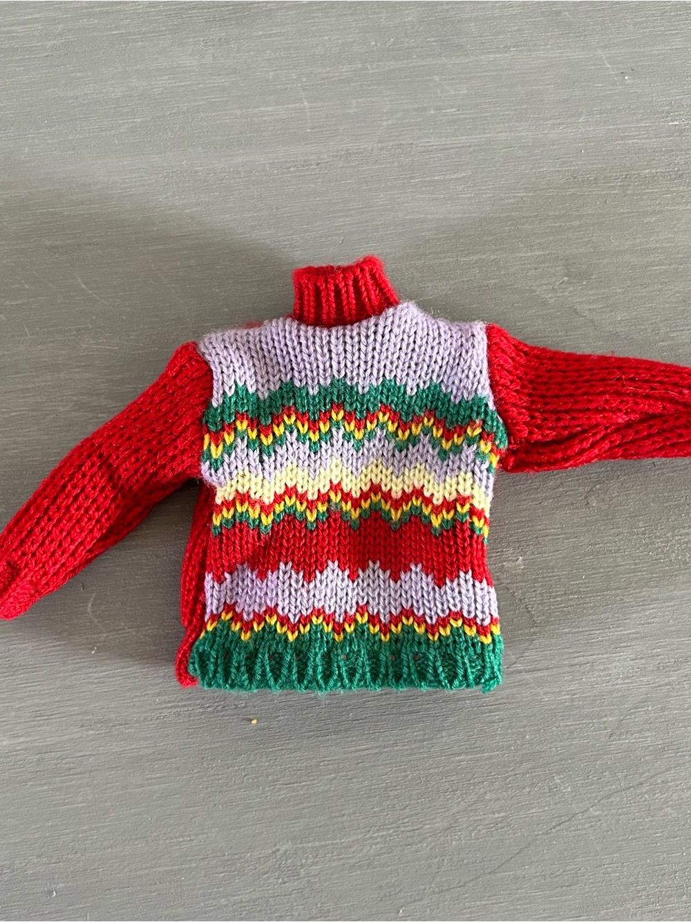 Vintage Barbie Fair Isle Holiday Knit Sweater Tree Trimming Special Edition 1998